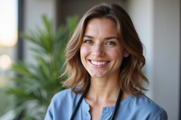 Professional portrait of a friendly, approachable nutritionist